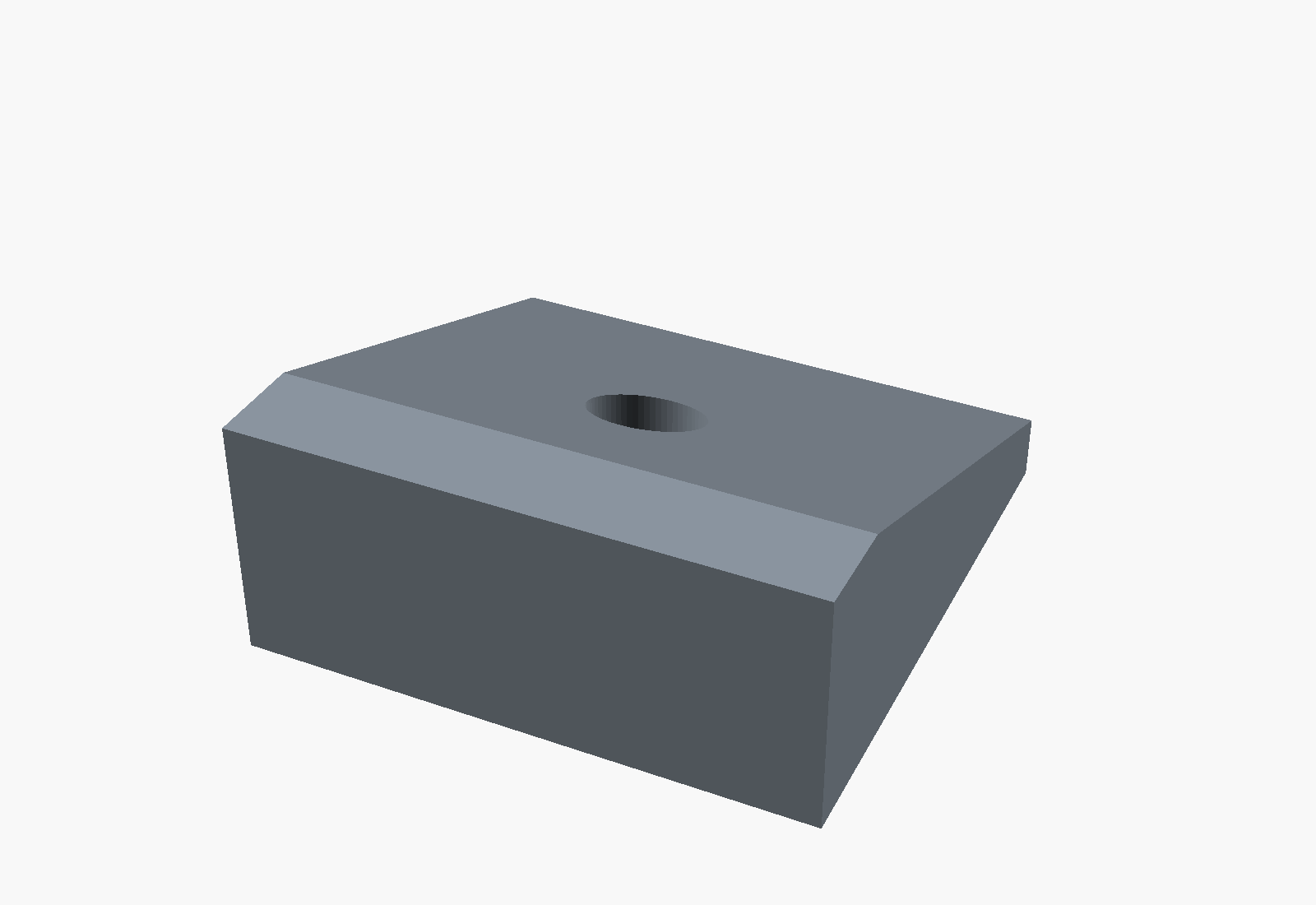 CAD render of a 3D printed angled GPS antenna mounting wedge with cable channel
